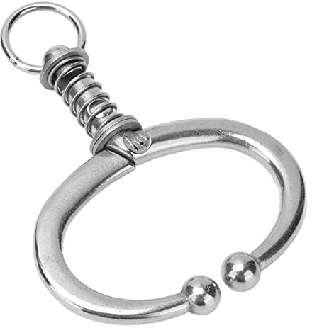 Rindernasenring Edelstahl Nasenring, Viehnasenklemme Stahl Rindernasenklemme mit Frühling und Sicher für Milchkühe und Bullen zu Verwenden (Großer W Spring Bull Nasenring)