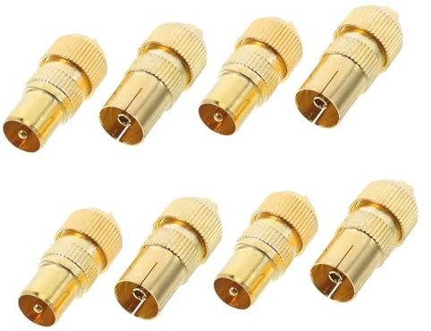 Homoyoyo 8pcs Male to Female Connector Adapter Set for Tv Cable Antenna Threaded Extender, Male and Female Coaxial Plug Coupler for Custom Cable and Aerial Connection