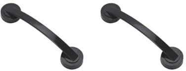 Juego de 2 barras de agarre para bañera fáciles de instalar con ventosa para asas de ABS compactas y ligeras, pasamanos de ducha, color negro