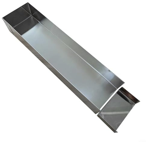 GLFLOW Tiramisú para molde de acero inoxidable con tapa extraíble rectangular para hornear plateado para el hogar, cocina, postres (modelo desmontable 40 × 10 × 6 cm)
