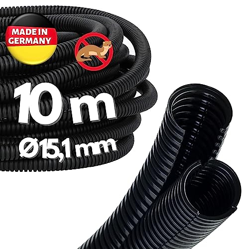 10 Meter Kalitec Wellrohr Twin NW 17 I Wellschlauch zweiteilig I Solarwellrohr I Marderschutzrohr I Leerrohr I Kabelschutz AD 21,3 mm ID 15,1 mm