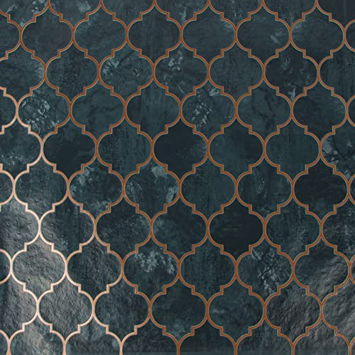 Contour Antibac Tegula Teal Geometric Wallpaper | Paste The Wall Application | Teal Geomertic | Eco-Friendly