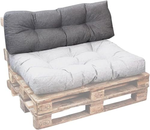 bananair - Palettenkissen Outdoor 120 x 40 cm Bequem - Robuster, UV-beständiger & Wasserabweisender Stoff - Ideal für Europaletten, Palettenmöbel, Palettensofa (Rückenkissen, 120 x 40 cm, ​​Grau)