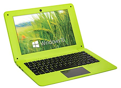 Goldengulf Windows 10 Portable Computer Laptop Mini 10.1 Inch 32GB Ultra Slim and Light Netbook Intel Quad Core PC HDMI USB Netflix YouTube for Children (Green)