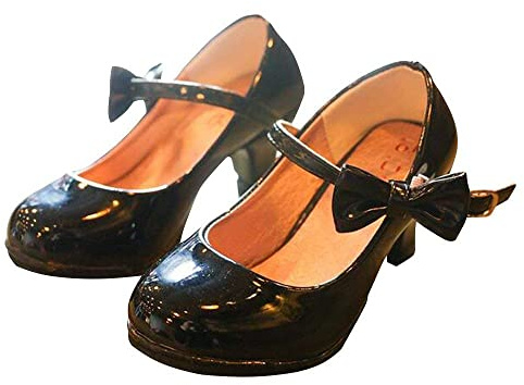 TangDao Zapatos Mary Jane de Niñas de Tacón Merceditas de Princesa Zapatos De Boda Zapatos Bailarina De Niños (Negro, Adolescente, 33, Números, Sistema Tallas Calzado EU, Mediano)