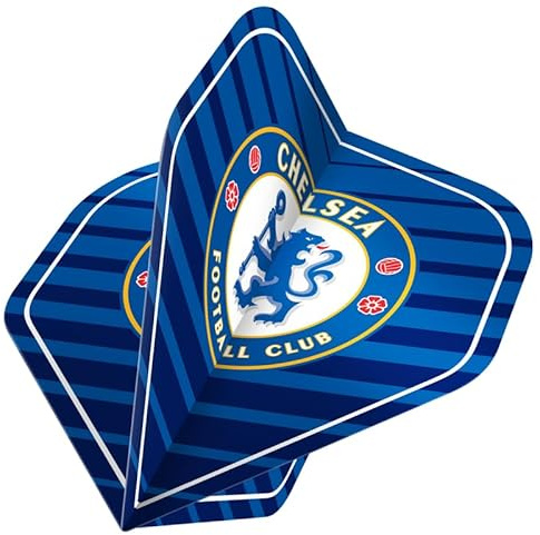 FOCO Offizielles Lizenzprodukt Chelsea Football Club The Blues FC 100 Mikron Nr. 2 Form Dart-Flights, gestreift, 1 Set mit 3 Flights (F3888)