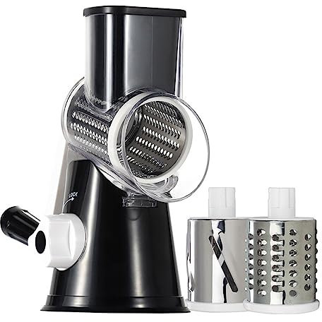 BEALIFE Vielseitiger Hobel und Reibe – müheloses und effizientes Kochen, multifunktionaler Gemüseschneider, der Ihre Hände frei hat, Schwarz