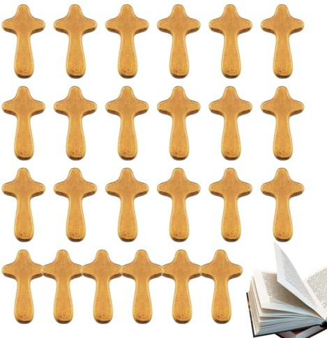 Fulenyi Kleine Holzkreuze in Großpackung, Holzkreuz, Komfortkreuz, Handkreuz, Holzkreuz, Handkreuz, Handkreuz, Handkreuz, Handwerk, Holzkreuz, Jesuskreuz, Taschenkreuz, 24 Stück
