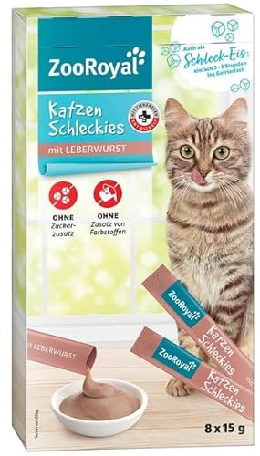 ZooRoyal Katzen Schleckies Leberwurst 5pcs x 8beutel x15g nassfutter katzenfutter katzensnack Multipack