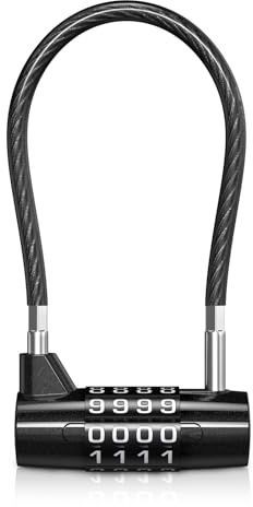 Ankilo Cadenas à Combinaison à 4 Chiffres pour l'extérieur, Cadenas Exterieur avec Code, Anse Longue, Étanche et Réinitialisable pour Casier de Gymnase, École, Travail et Extérieur