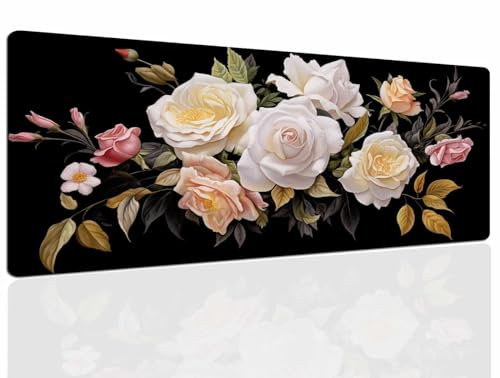 Tapis de Souris Jaune, Tapis Souris XXL, 1400x700x4mm Tapis de Bureau Gaming AntidéRapant, Tapis Bureau étanche, sous-Main pour Clavier et Souris, Mouse Pad Mat, pour Gamer, Ordinateur, Pc 1343