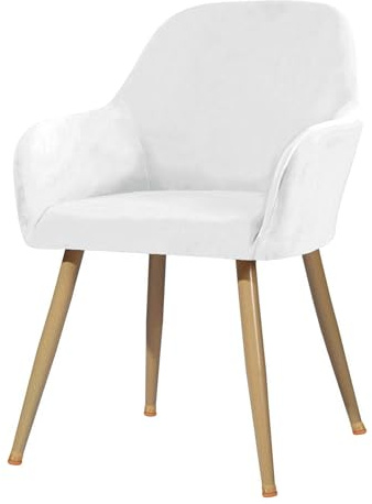 VFGFDJNDFX Stuhlhussen Mit Gebogener Rückenlehne, Stretch Samt Stuhlbezug Mit Stuhlbeinkappen, Armlehnstuhl Bezug 2er/4er/6er Set Für Esszimmer Küche Hotel (Creme Weiß,4er-Pack)