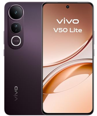 vivo V50 Lite Smartphone, Teléfono móvil Android con hasta 8 GB + 256 GB, Pantalla AMOLED de 6,77 y 120 Hz, Cámara Doble de 50 MP, Batería de 6500mAh, 90W FlashCharge, Negro