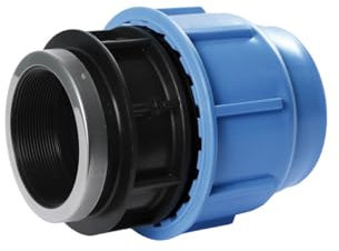 SAB Raccordi a Compressione BlueSeal 16 Femmina 16 x 1/2, Raccordo Idraulico in PP, PN16, per Giunzione Tubi in Polietilene, per Impianti di Irrigazione