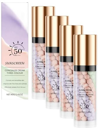 3 in 1 Gesicht Primer Vor Dem Makeup, SPF 50 Sonnenschutzcreme, ein Schritt Farbkorrektor Gesichtsgrundierung, feuchtigkeitsspendende Farbkorrektur Gesichtsserumöl Kontrolle sogar Hautton (160g)