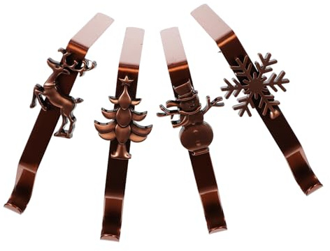 MUCKLILY 4 Stück Teiliges Metall Kaminhaken für Weihnachtsstrümpfe Robuste Mantelhaken aus Vielseitig für Strumpfhalter Geschenkbeutel und Dekoration Langlebig für Weihnachtsdeko Am Kamin