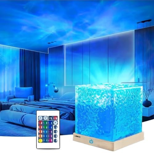 Lonexo OceanWave™ Ocean Wave Galaxy Projector, Night Light with Remote Control, 16 Colors Gradual Rotating Northern Lights Lamp, 30 Lighting Modes, Ideal for Bedroom Kids Lamp, Projector lamp Light