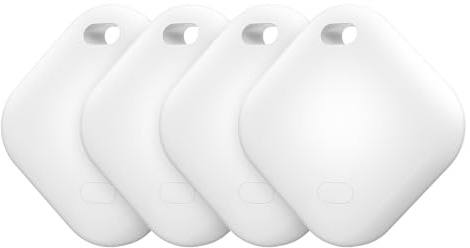 Air Tracker Tag, IP67 Waterproof Bluetooth Tracker, Keychain Finder, Item Locator Compatible with iOS and Android for Backpacks, Suitcases and Wallets, Cars, Keys and Cameras(White-4)
