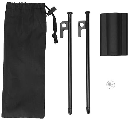 Camping Tent Pole Holder, Reinforced Windproof Awning Rod Holder, Aluminum Alloy Canopy Rod Holder with Copper, Double Sided Nail Holes for 23 33mm Tent Poles, Canopy