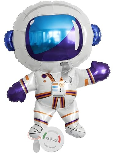 balloa Folienballon Astronaut, XXL Weltraum Deko Kindergeburtstag, 69 cm | Bunter Astronaut im Weltraum-Design, XXL, heliumgeeignet, ungefüllt, Deko für Weltraumparty und Kindergeburtstag