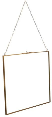 NUOBESTY Cornice per Foto Sospesa in Vetro Trasparente 24X24 CM Supporto per Esposizione di Campioni e Decorazione da Parete per Casa e Bar
