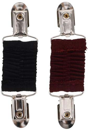 TOYANDONA Pinzas para Chal de Vestir 2 Piezas (negro Vino) Clip de Cincha Elástico para Cintura, Accesorio Funcional para Suéter y Vestido, Adecuado para Uso Diario y Ocasiones Formales