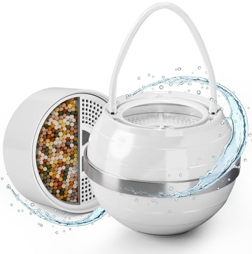 Bath Filter for Tub - Bathtub Water Filter with Splash Guard Removes Chlorine, Chloramines & Byproducts, 2,500 Gallons, Bath Water Filter Suitable for Baby & Those, Sensitive Skin, Easy Install