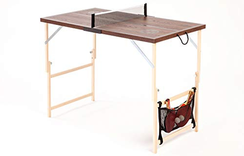 DISH TENNIS Mini tavolo da ping pong naturale marrone scuro La quercia forte