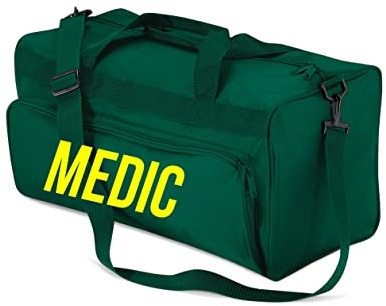 Medic Bag Carry Kit Bag Printed First Aid Ambulance Doctor Paramedic Workwear Bag (Bottle Green)