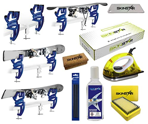 SkinStar Skiwax Starter Set Skispanner Natural Skiwachs Wachsentferner 8- teilig
