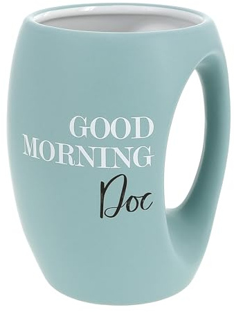 Pavilion Gift Company - Good Morning Doc - 16 oz Teal Coffee Mug Tea Cup Gift Surgeon Pediatrician Family Medicine Anesthesiologist Dermatology Doctor Friend Birthday Long Distance Present