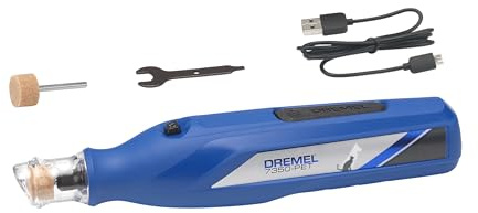 Dremel 7350 Pet 3,6 V sladdlös nagelslip med roterande verktyg. Lättanvänd, tyst och ett kit med 2 sliptillbehör, 1 skyddskåpa och 1 USB-kabel. För stora, medelstora och små hundar och katter