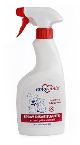 AMORE MIO | Disabituante Spray per Cani, Gatti e Cuccioli Anti Urina, per Esterni ed Interni, con Oli Essenziali, Repellente Olfattivo Anti Pipì, Spray Addestrativo - 500 ml