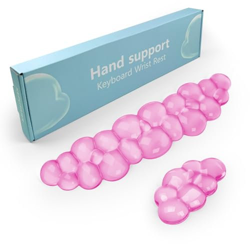 Gel Cloud Keyboard and Mouse Wrist Rest, Cute Wrist Support and Arm Support Keyboard Rest for Keyboard and Mouse Typing Pain Relief,Suitable for Office/Computer/Laptop/Gaming (Pink)