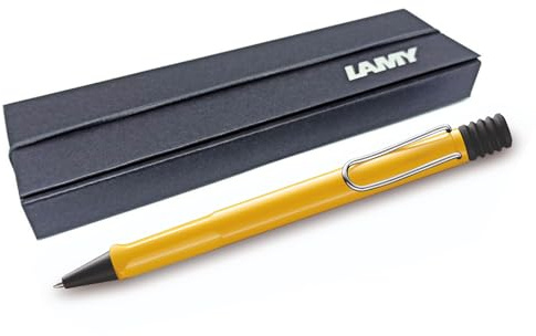 LAMY Safari Kugelschreiber mit ergonomischem Griff & Strichbreite M - für angenehmes langes Schreiben - aus robustem ASA-Kunststoff – inklusive Großraummine M 16 (Geschenkbox, Gelb)