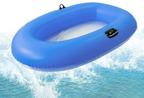 TocaFeank Barco Hinchable para Piscina,Balsa Inflable con Fondo Transparente - Bote para Lagos 160 x 110 cm, Balsa Acuática Familiar para Recreo y Actividades Acuáticas