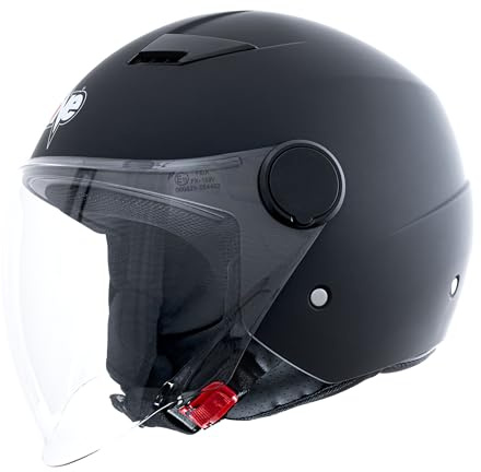 One by Camamoto Casco Moto Demi Jet Gamma 2.0 Nero Opaco – Taglia S (55-56 cm) – Omologato ECE R22-06 Scooter/Moto