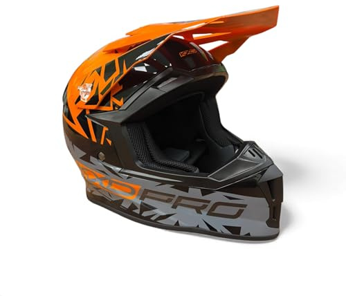 KXD Kids PRO Motorradhelm Helm Motocross ATV Quad Cross Enduro Mountainbike Crosshelm Scooter-Helm KXD Helm (Orange, L (53-54cm))