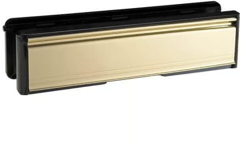 10 Inch Telescopic Letterplate for UPVC Doors Adjustable Mail Slot Designed for 40 to 80mm Door Thickness Applications (Polished Gold)