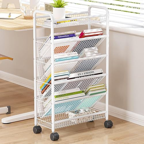 Carrello mobile per libri con ruote per una facile conservazione ed esposizione in casa e in ufficio