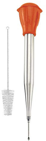 HIC Kitchen Roasting Heat Resistant Turkey Baster with Injector Needle and Cleaning Brush, 18/8 Stainless Steel and Silicone, 13-Inch, 2-Ounces
