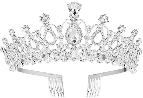Frcolor kristall krone mit Kamm Strass Tiara Hochzeit Tiara Bridal Crystal Stirnband Crown mit Kamm für die Hochzeit Birthday Party