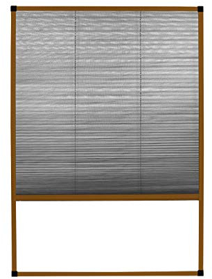 APANA - Fliegengitter Plissee für Dachfenster 110 cm x 160 cm - ausziehbarer Insektenschutz Fenster auf Maß gegen Fliegen, Insekten und Mücken - Mückenschutz Dachschrägenfenster (Braun)