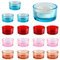 Belle Vous 16er Pack Farbiger Teelicht Gläser - 4,5 cm Durchmesser, 2,5 cm Höhes Teelichthalter aus Glas - Runde Teelichtgläser Klein Kerzenhalter Glas Set für Heimdekoration, Hochzeiten & Partys