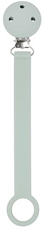 Nattou Pacifier Clip with Universal Holder Silicone, 21 cm, Light sage green
