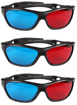 AOVNA 3Pcs Red-Blue 3D Glasses Cyan 3D Glasses Anaglyph 3D Glasses Movie Game Glasses 3D Viewing Glasses for Computer Monitors Home Cinema Theater Screens