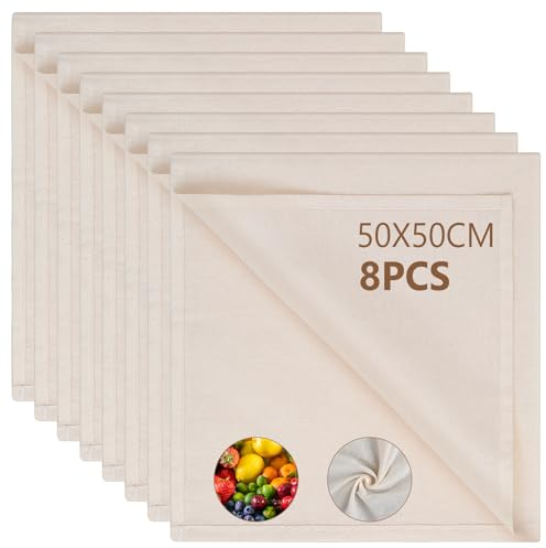 Telas Filtrantes Reutilizable,50 x 50 cm Colador de Tela Ultrafina Lavable,Tela para Queso de Algodón,Filtro de Algodón para Colar Leche de Almendras, Zumos, Batidos de Frutas