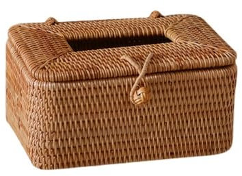 Kosmetiktücher Box Taschentuchbox-Halter, gewebt, rechteckig, Rattan, multifunktional, Taschentuchbox, Taschentuchspender for Zuhause, Badezimmer, Wohnzimmer, Schlafzimmer für Esszimmer Badezimmer Sch