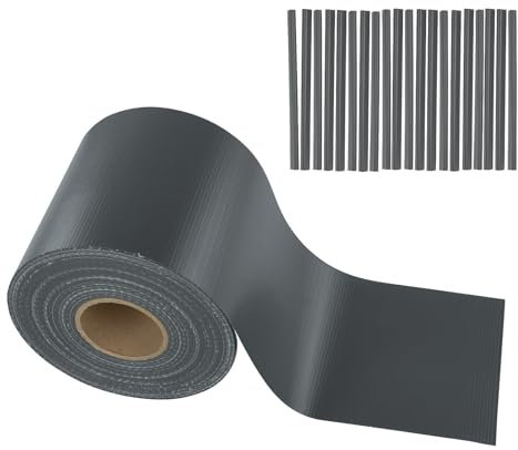 Stabilo Befestigungstechnik Sichtschutzstreifen 35m x 19cm + 20 Clips (450gr/m²) | Sichtschutz, Zaunblende, Zaunfolie für Doppelstabmatten (anthrazit - RAL 7016)
