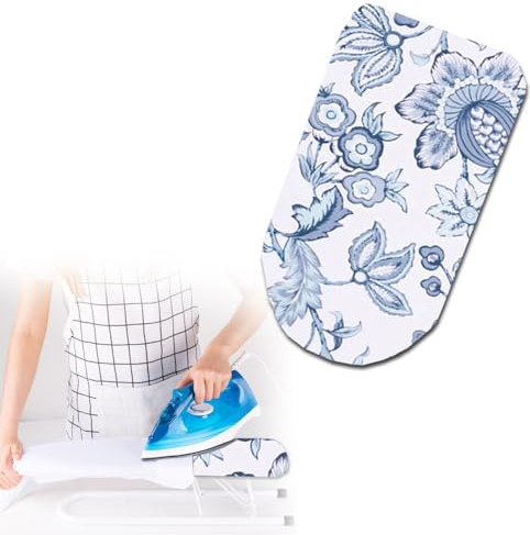Housse Table À Repasser Mini De 52 X 11cm, Housse De Planche À Repasser Avec Des Tampons En Coton, Couvertures Pour Planche À Repasser De Manche(Bleu)